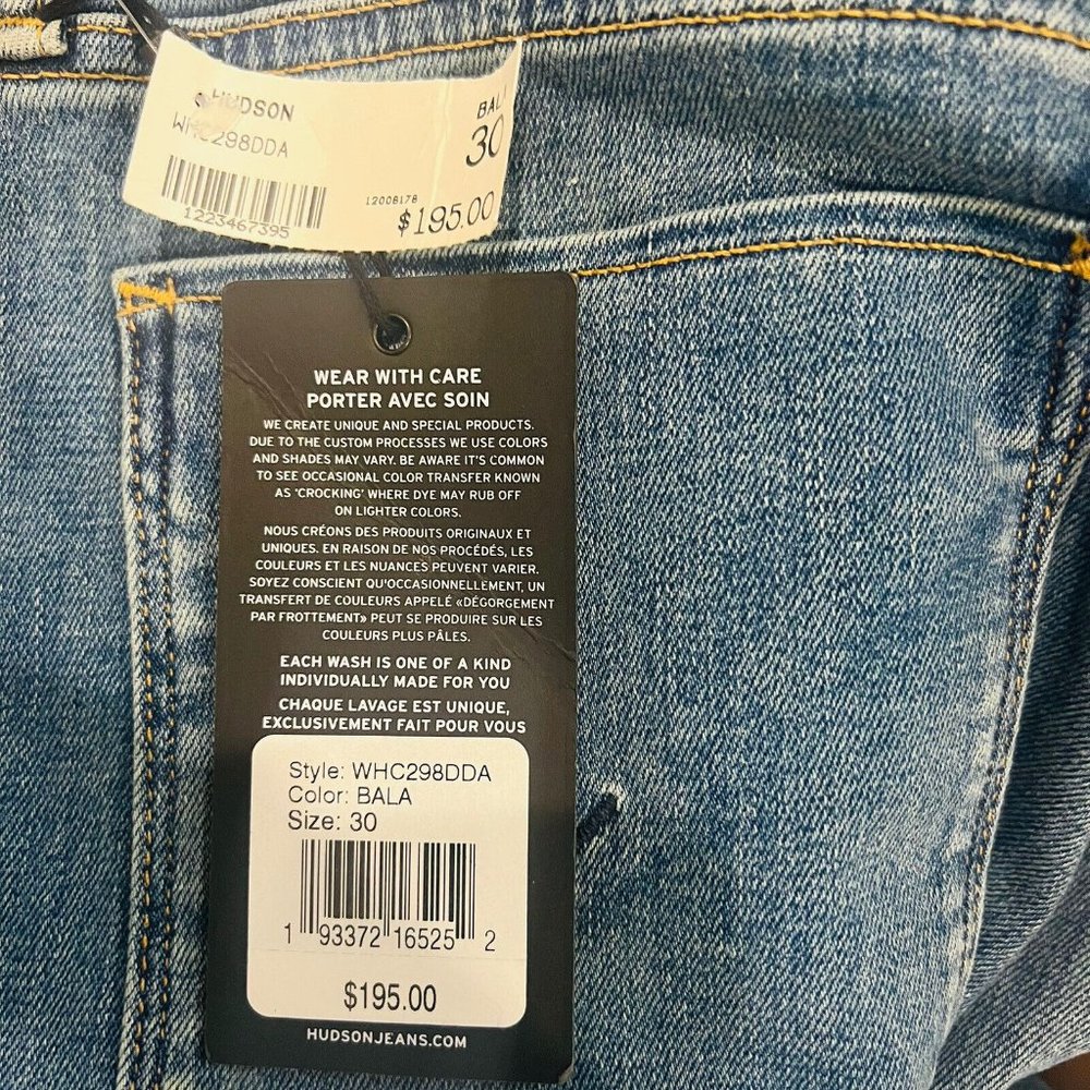 HUDSON Los Angeles Women's Jeans Barbara Straight Sz 30 NWT - Picture 7 of 15